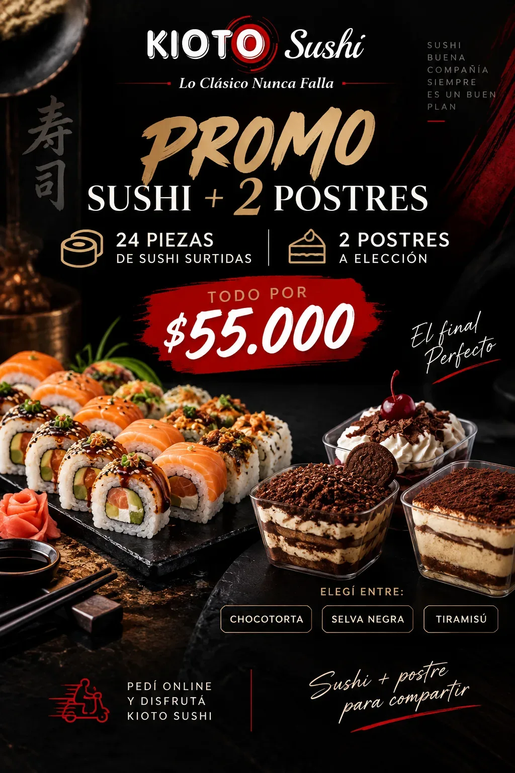 Promo Sushi + 2 Postres