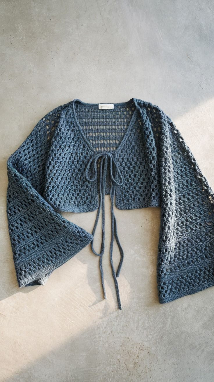Cardigan crochet manga ancha