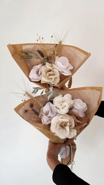 Ramo textil con flores secas tamaño chico